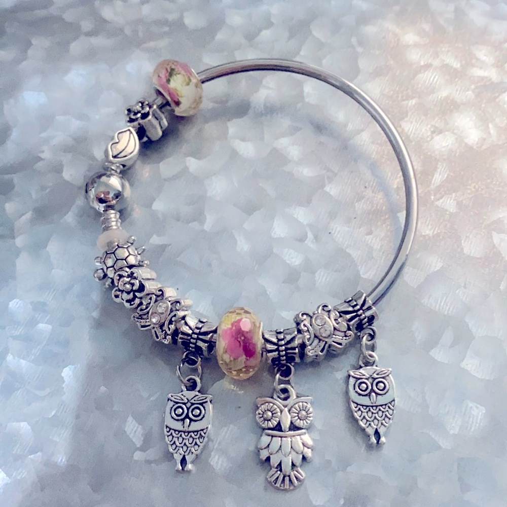 2/$15- Owl Charms Beaded Bracelet